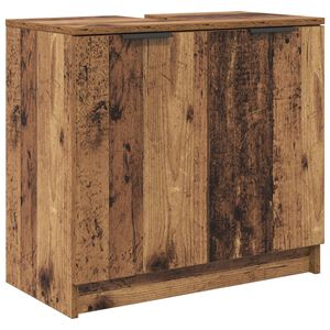 vidaXL Шкаф за баня Старо дърво 64,5 x 33,5 x 59 см Инженерно дърво