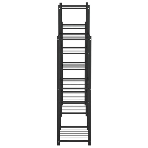 vidaXL Стойка за цветя, 83x25x100 см, черна, желязо