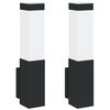 vidaXL Външна стенна лампа 2 pcs Черно 10.5 x 6 x 33 см