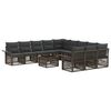 vidaXL Градински Софа Комплект 12 pcs Сиво полиратан