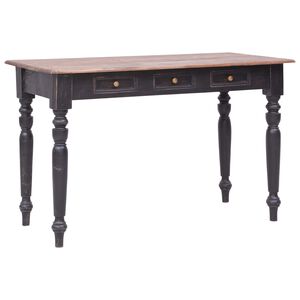 vidaXL Бюро с 3 чекмеджета, 117x57x75 см, махагоново дърво масив