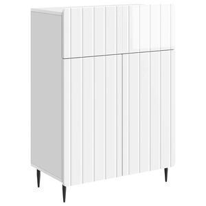 vidaXL Служебен шкаф Бял гланц 66 x 34,5 x 92 см Инженерна дървесина