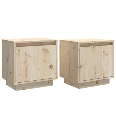 vidaXL Нощни шкафчета, 2 бр, 40x30x40 см, борово дърво масив
