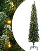 vidaXL Изкуствена тънка коледна елха, 300 LED, 210 см