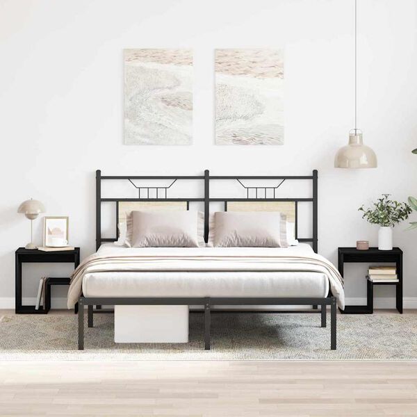 vidaXL Нощен шкаф 2 pcs Черния дъб 40 x 30 x 40 см Инженерно дърво