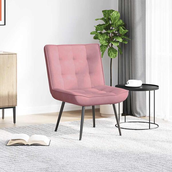 vidaXL Релаксиращ стол Pink 64x74x84 cm кадифе