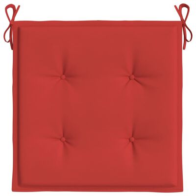 vidaXL Възглавници за столове 2 бр червени 50x50x3 см Оксфорд плат