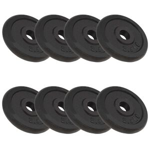 vidaXL Дискове за тежести, 8 бр, 8x2,5 кг, чугун