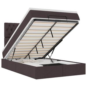 vidaXL Османска легло с матрак, тъмнокафяво, 120x190 см, плат