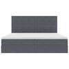 vidaXL Легло с място за съхранение и матрак Тъмен сив 200 x 200 cm