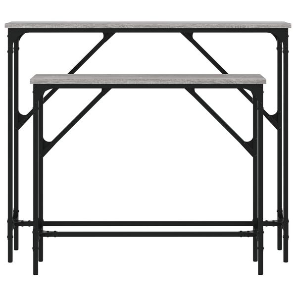 vidaXL Кафе маси, 2 бр, сив сонома, инженерно дърво