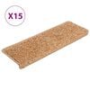 vidaXL Изтривалки за стълби 15 бр. 65x21x4 см, бежови, с правоъгълен кант