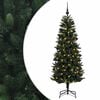 vidaXL Изкуствена коледна елха с топки 210 см 300 LED светодиода