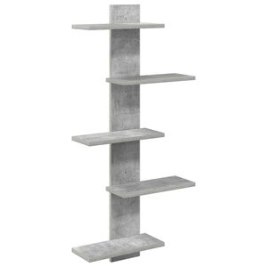vidaXL Плаваща стена Бетонно сиво 48,5 x 15 x 101 см