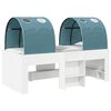 vidaXL Легло с тунел 4 pcs Бяло и светлосиньо Инженерна дървесина