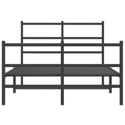 vidaXL Метална рамка за легло с горна и долна табла, черна, 120x200 см