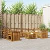 vidaXL Комплекти дивани 10 pcs Естествен Солидно акациево дърво