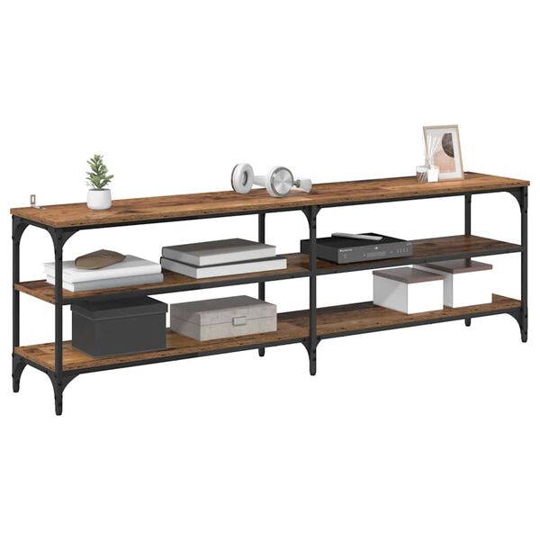 vidaXL ТВ шкаф Старо дърво 160 x 30 x 50 см