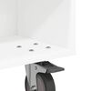 vidaXL Странична маса с колела Бяло 50,5 x 50 x 30 см Инженерно дърво