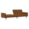 vidaXL 2-местно разтегателно канапе, кафяво, кадифе