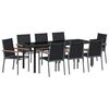 vidaXL Комплект за хранене в градината 9 pcs Черно