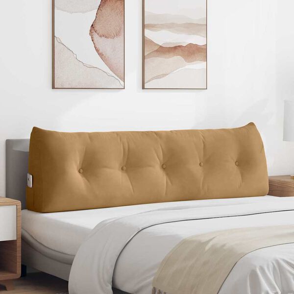vidaXL Възглавница за гръб Кафяво 160 x 24 x 50 см Кадифе