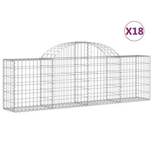 vidaXL Габионни кошници арка 18 бр 200x30x60/80 см поцинковано желязо