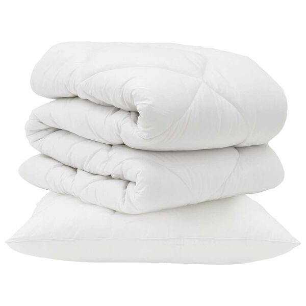 vidaXL Завивка с възглавница 2 pcs Бяло Микрофибър