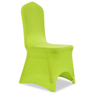 vidaXL Покривни калъфи за столове, еластични, 6 бр, зелени
