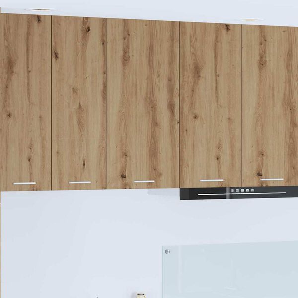 vidaXL Висящ шкаф с врата Занаятчийски дъб и бяло 40 x 31 x 80 см