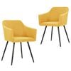 323100 vidaXL Dining Chairs 2 pcs Yellow Fabric