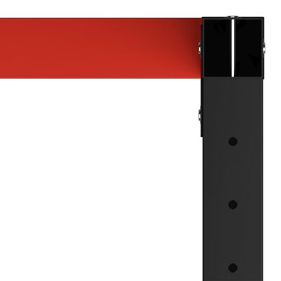 vidaXL Рамка за работна маса, метал, 150x57x79 см, черно и червено