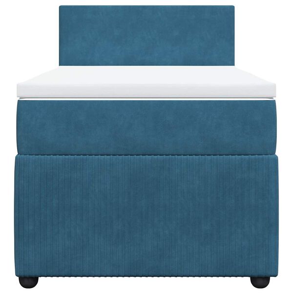 vidaXL Боксспринг легло с матрак, синьо, 80x200 см, кадифе