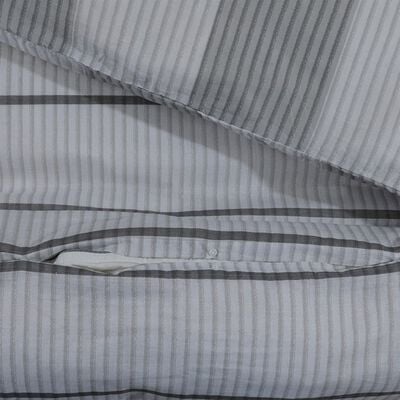 vidaXL Комплект спално бельо, сив, 200x220 см, памук