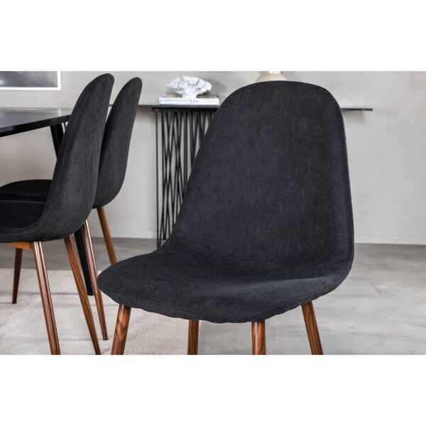 Venture Home Трапезни столове Polar 2 бр полиестер черно и натурално