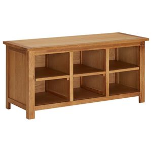 vidaXL Стелаж за обувки, 90x37x45 см, дъбово дърво масив