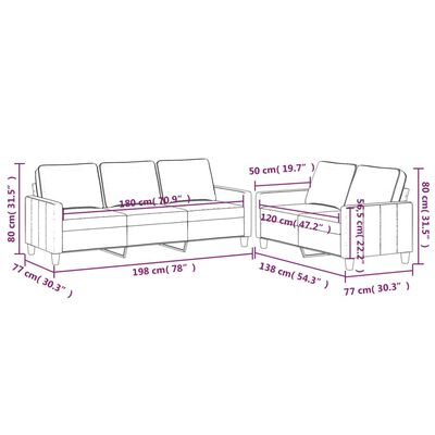 vidaXL Комплект дивани от 2 части с възглавници, кафяв, кадифе