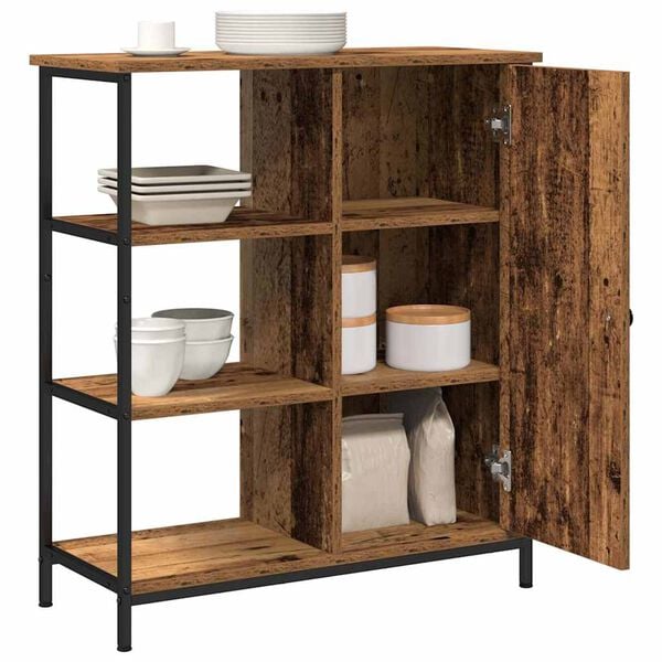 vidaXL Служебен шкаф Старо дърво 70 x 30 x 80 см