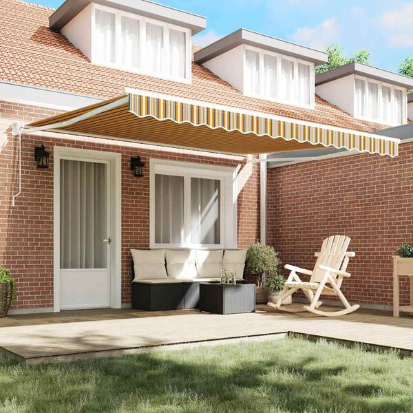 vidaXL Сгъваем навес Многоцветен 400 &times; 300 cm Полиестер и алуминий