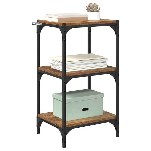 vidaXL Шкаф за книги Старо дърво 40 x 33 x 70,5 см