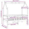 vidaXL Рамка за детско легло къща, восъчнокафява, 70x140 см, бор масив