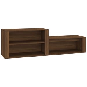 vidaXL Шкаф за обувки, кафяв дъб, 150x35x45 см, инженерно дърво