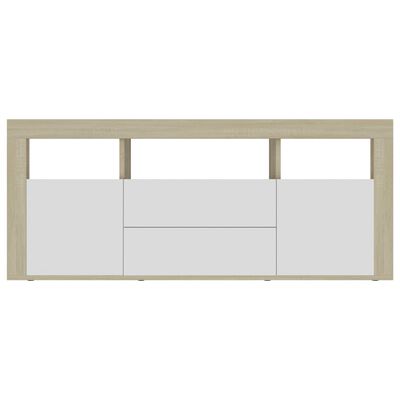 vidaXL ТВ шкаф, бяло и дъб сонома, 120x30x50 см, ПДЧ