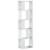 vidaXL Библиотека 5 рафта бяла 45x23,5x162,5 см инженерно дърво