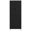vidaXL Висок шкаф 2 pcs Черния дъб Инженерна дървесина и стъкло