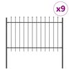 vidaXL Градска ограда WOERDEN 9 бр. 15,3 x 0,8 м Сив