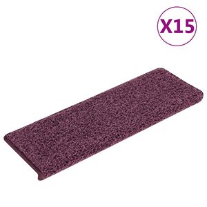 vidaXL Изтривалки за стълби 15 бр. 65x21x4 см, тъмнолилави, правоъгълни, кант
