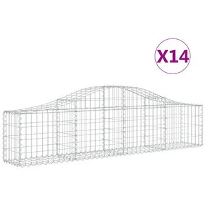 vidaXL Габионни кошници арка 14 бр 200x30x40/60 см поцинковано желязо