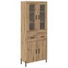vidaXL Висок шкаф Дъб 69,5 x 34 x 180 см Инженерно дърво