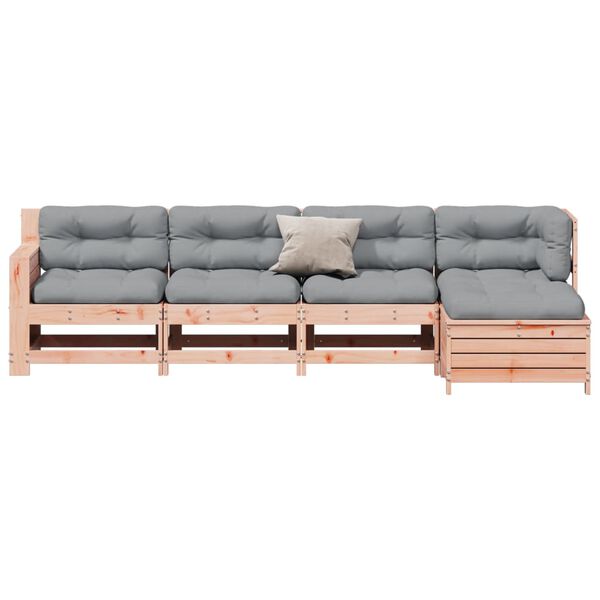 vidaXL Градински комплект с възглавници, 5 части, дугласко дърво масив